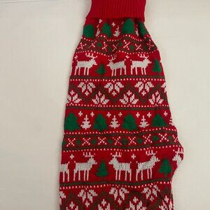 Red Christmas Knit Dog Sweater